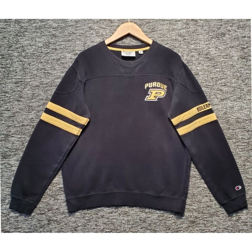 Vintage Champion Purdue Boilermakers Sweatshirt Mens Medium Black Pullover Crew